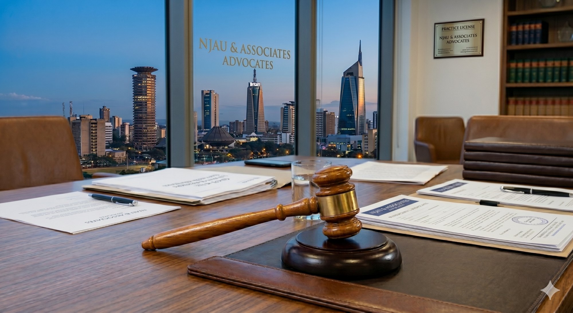 Njau & Associates Advocates boardroom overlooking the Nairobi skyline